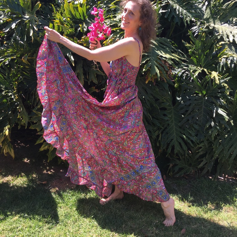 Imported Indian Silk Dress NEW one size fits all - Picture 2 of 5